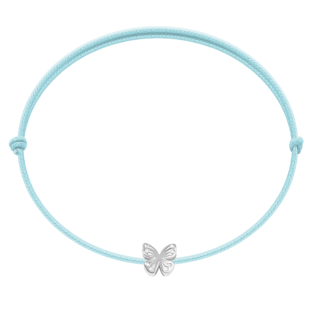 Schnurarmband hellblau Etincelle Schmetterling 925 Sterlingsilber
