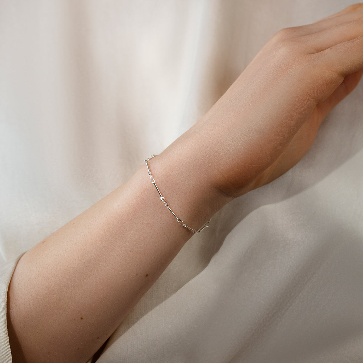Armband Bamboo versilbert - Detailansicht