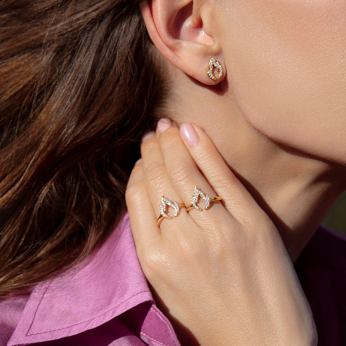 Ring Flamme mit Zirkonia