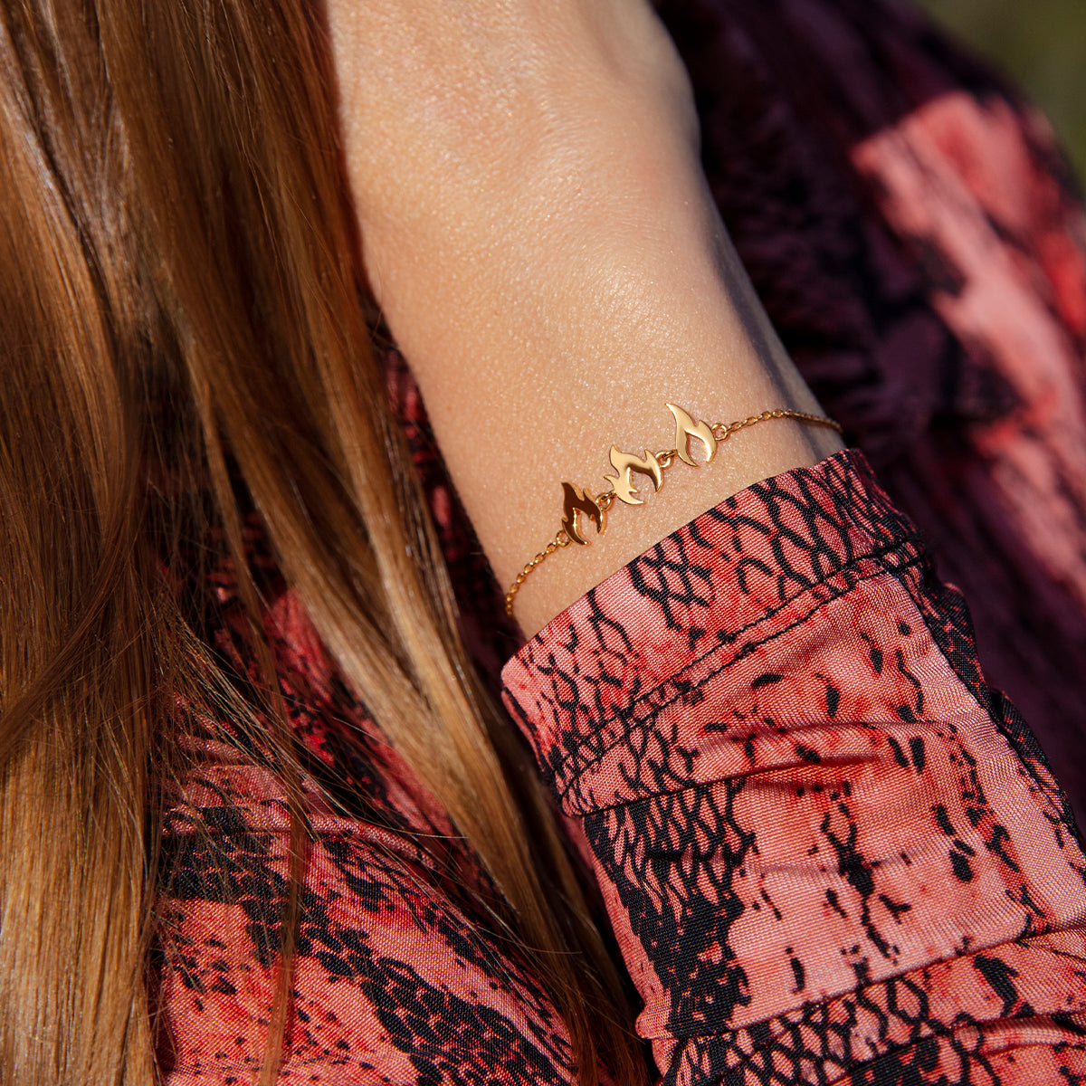 Armband Flamme vergoldet - Detailansicht