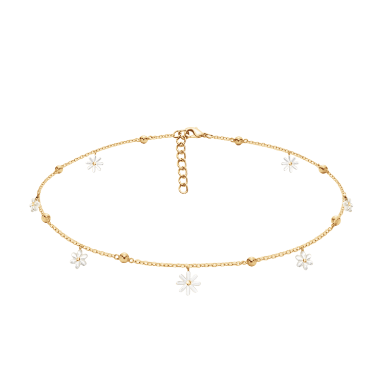 Flowers Choker mit Perlmutt Vergissmeinnicht