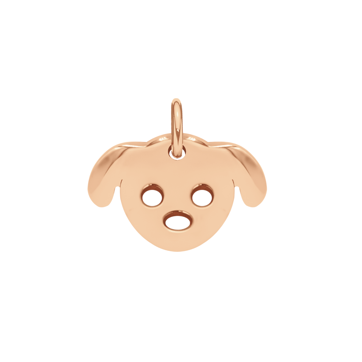 Hund 1 cm, rosévergoldet - Vorderansicht