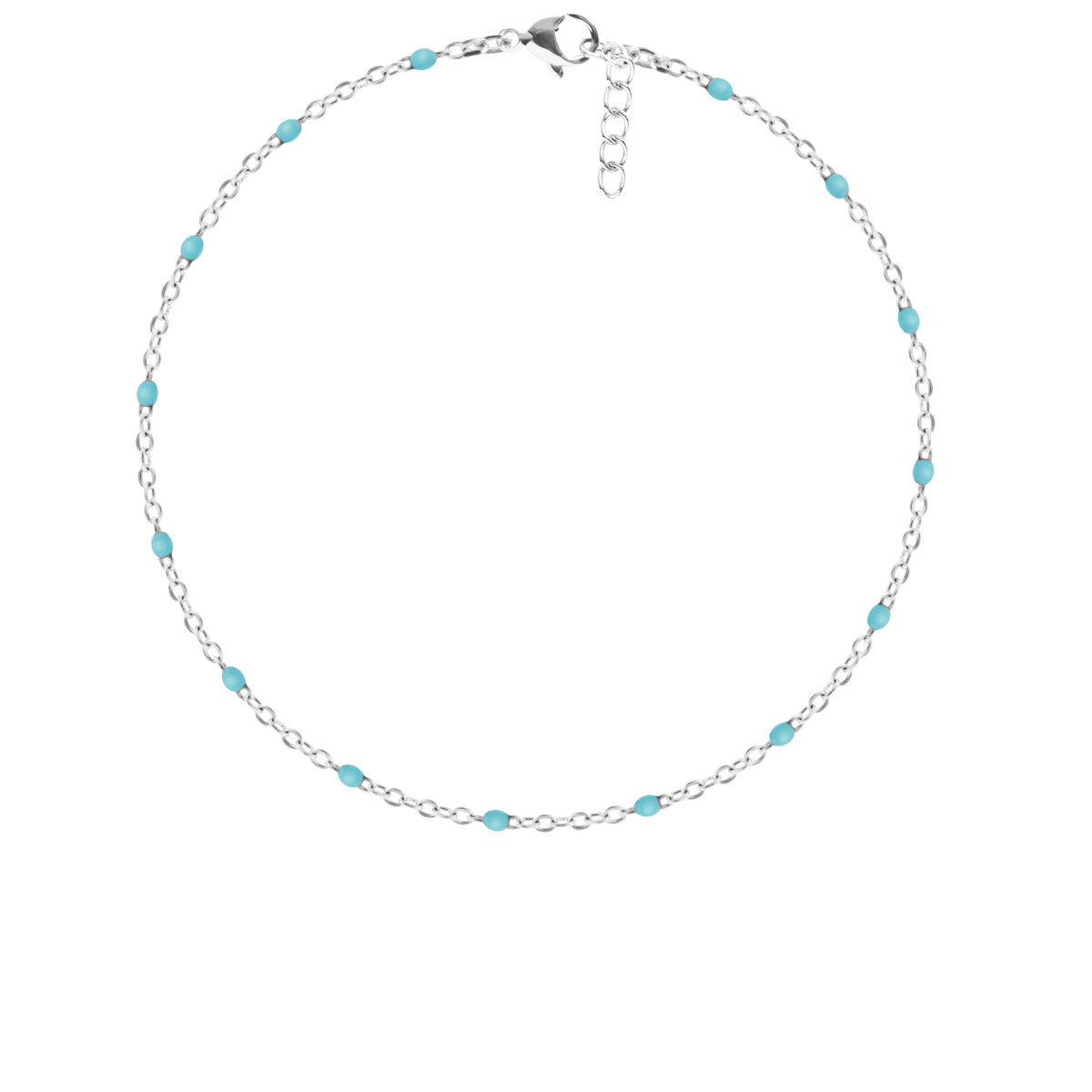 Armband mit türkisfarbener Emaille, versilbert - Vorderansicht