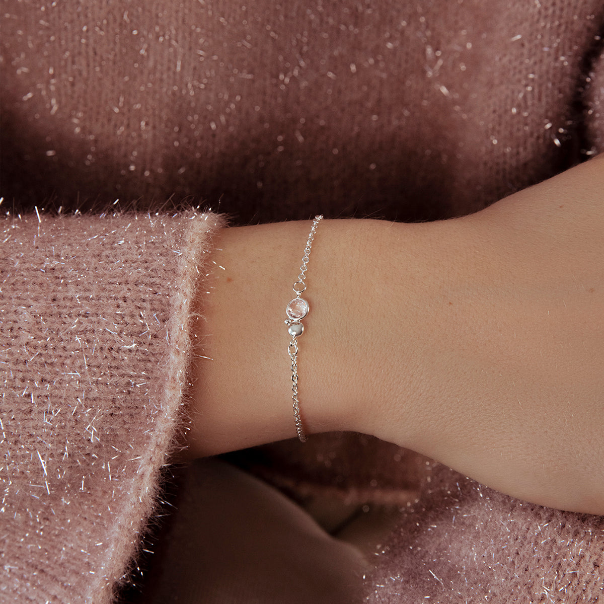 Armband Sparkling, versilbert - Detailansicht