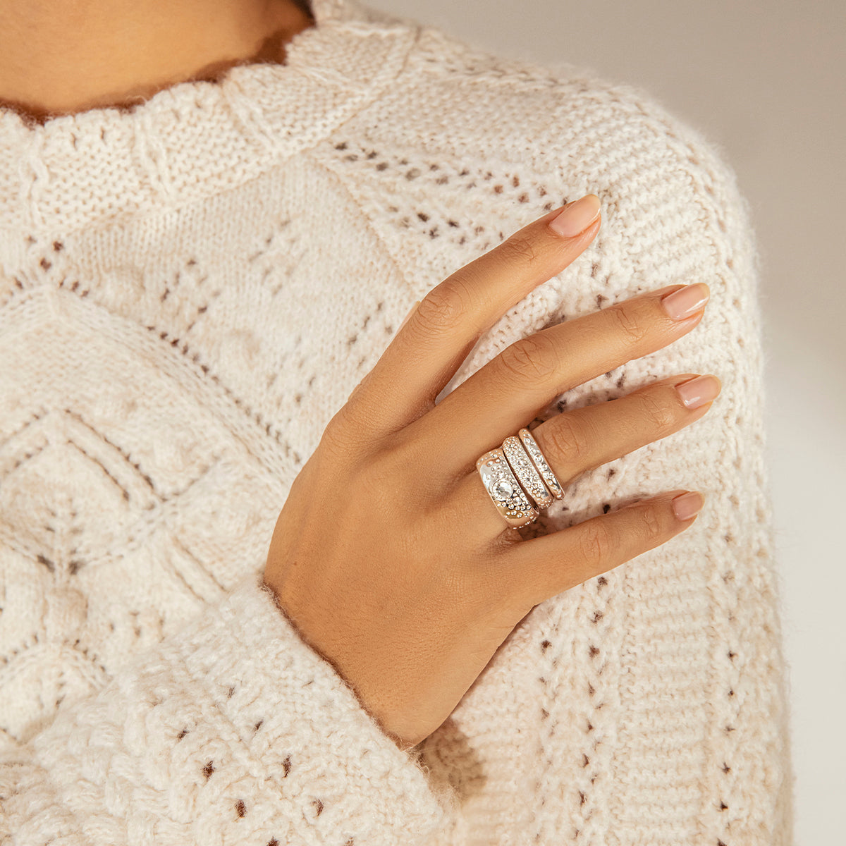 Ring Sparkling schmal versilbert - Detailansicht