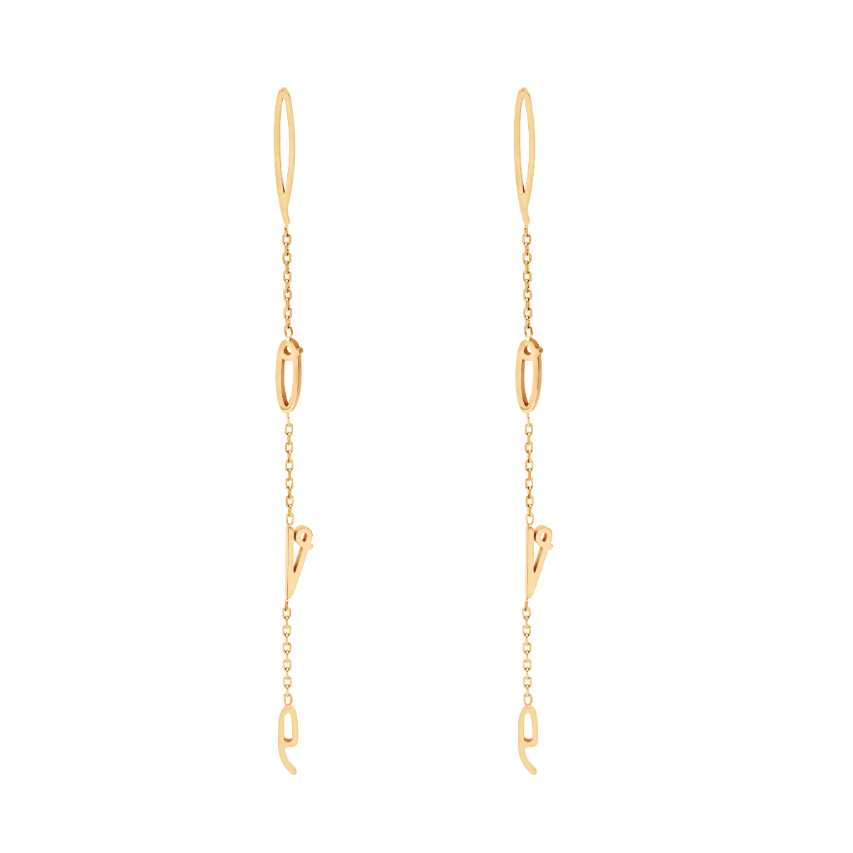 Ohrringe Love aus 585er Gelbgold - Vorderansicht