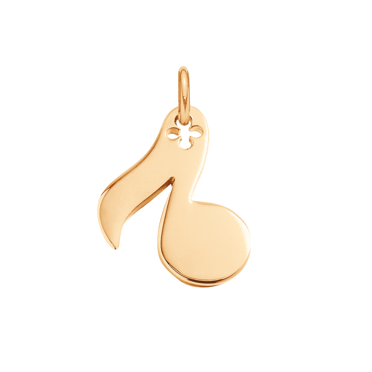 Achtelnote 2 cm vergoldet - Anhänger Achtelnote 2 cm, mit 18 Karat Echtgold überzogen. - Vorderansicht