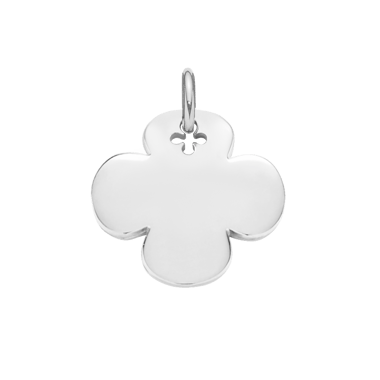 rundes Kleeblatt 2,7 cm silber - Vorderansicht