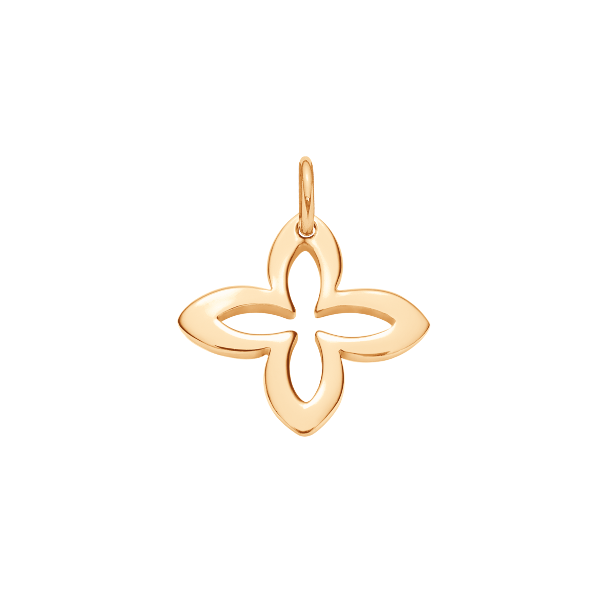 Rautenlilie durchbrochen 1 cm aus 585er Gelbgold - Vorderansicht