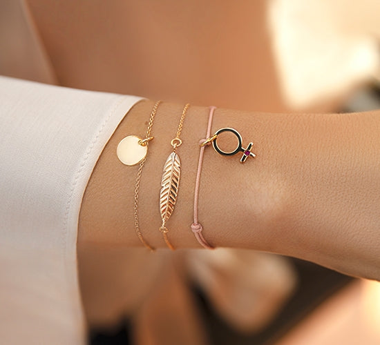 Armband Klassisch mit 1,5 cm Medaillon vergoldet - Detailansicht
