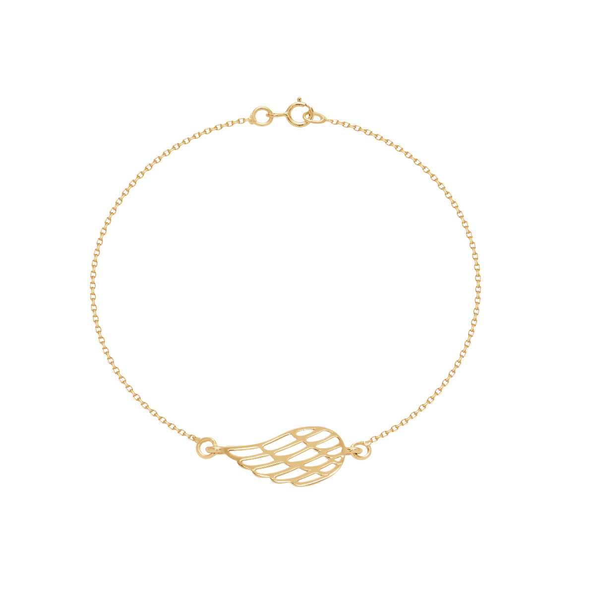 Armband mit offen gearbeitetem Flügel aus 585er Gelbgold - Vorderansicht