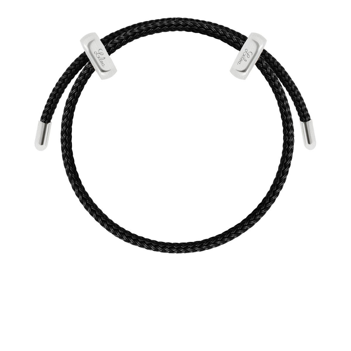 Herrenarmband Liana in schwarzer Farbe aus Stahl - Vorderansicht
