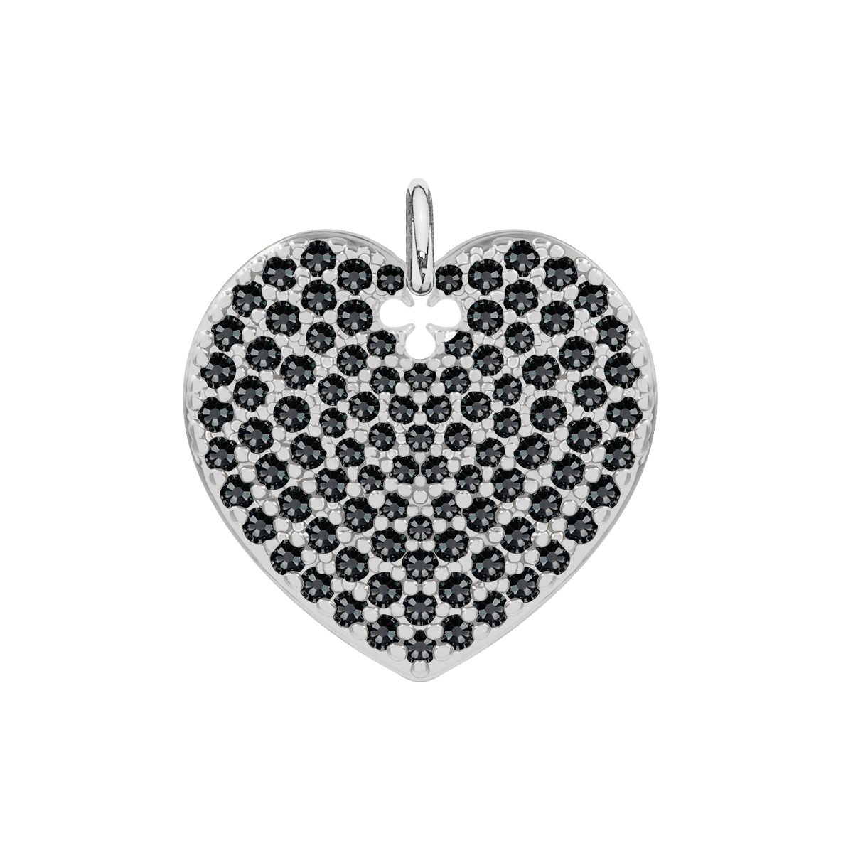 Herz mit schwarzen Zirkonen 2 cm