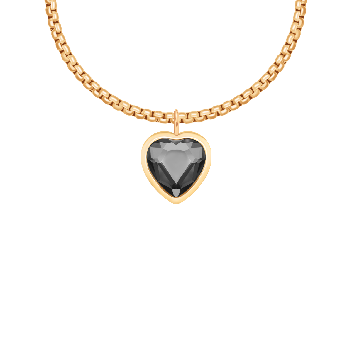 Halskette Cube mit Anhänger Icons Herz-Kristall, vergoldet - Vorderansicht