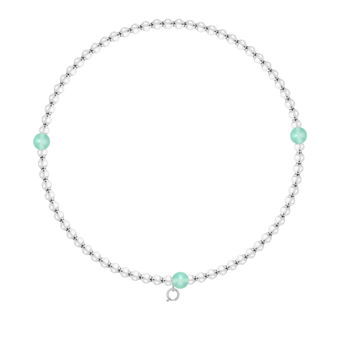 Halskette Planets 51 cm mit Edelsteinen, versilbert - Vorderansicht