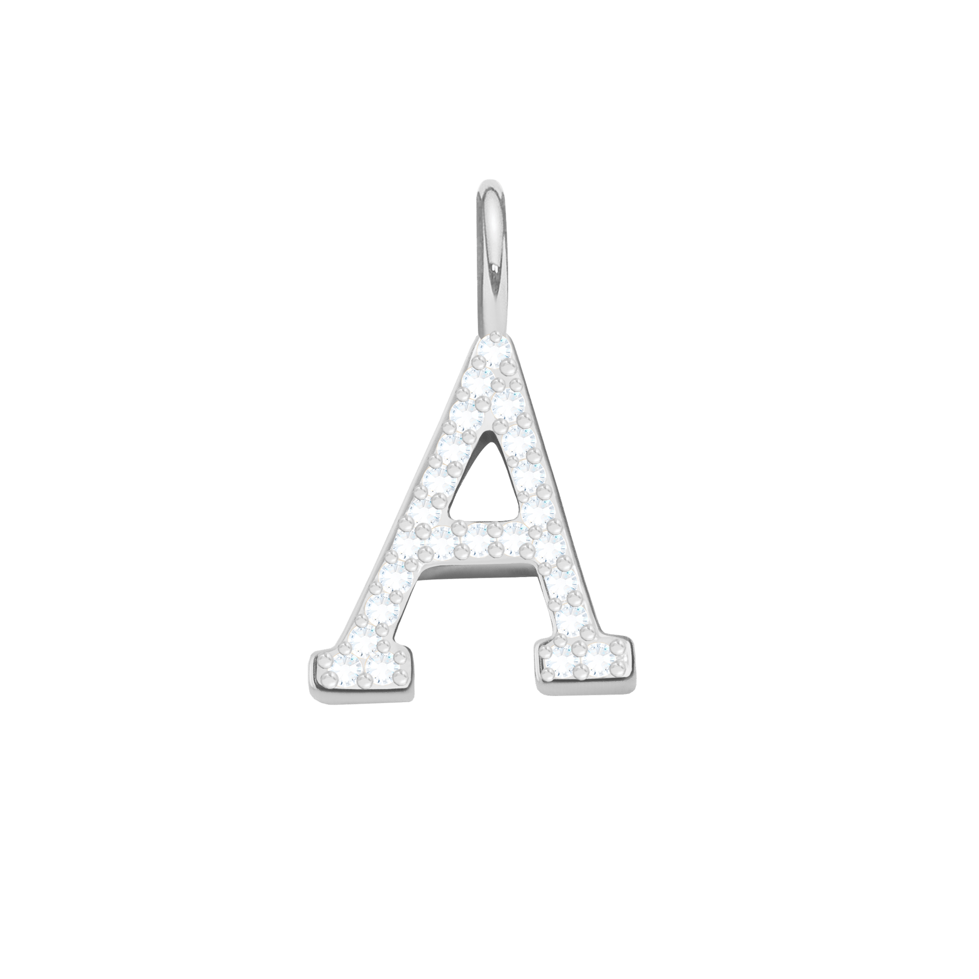 Buchstabe A mit Zirkonia - Detailansicht