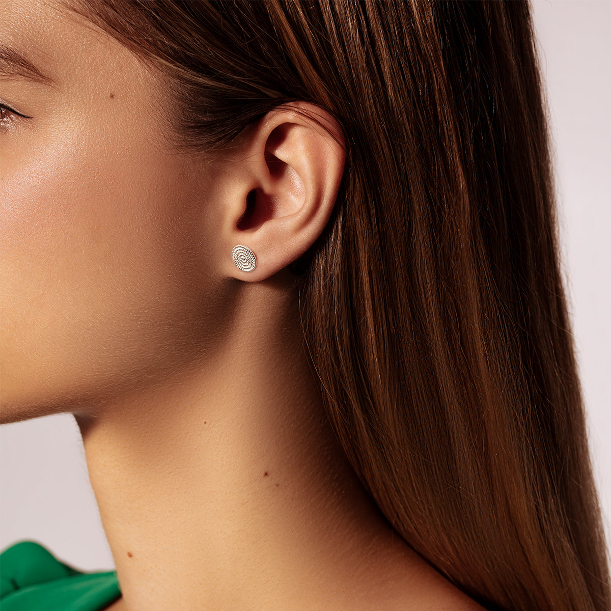 Boho Ohrstecker versilbert - Detailansicht