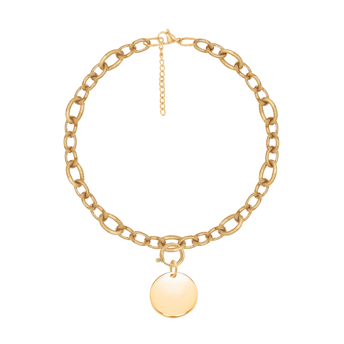 Armband No.3 mit vergoldetem 1,5 cm Medaillon - Vorderansicht