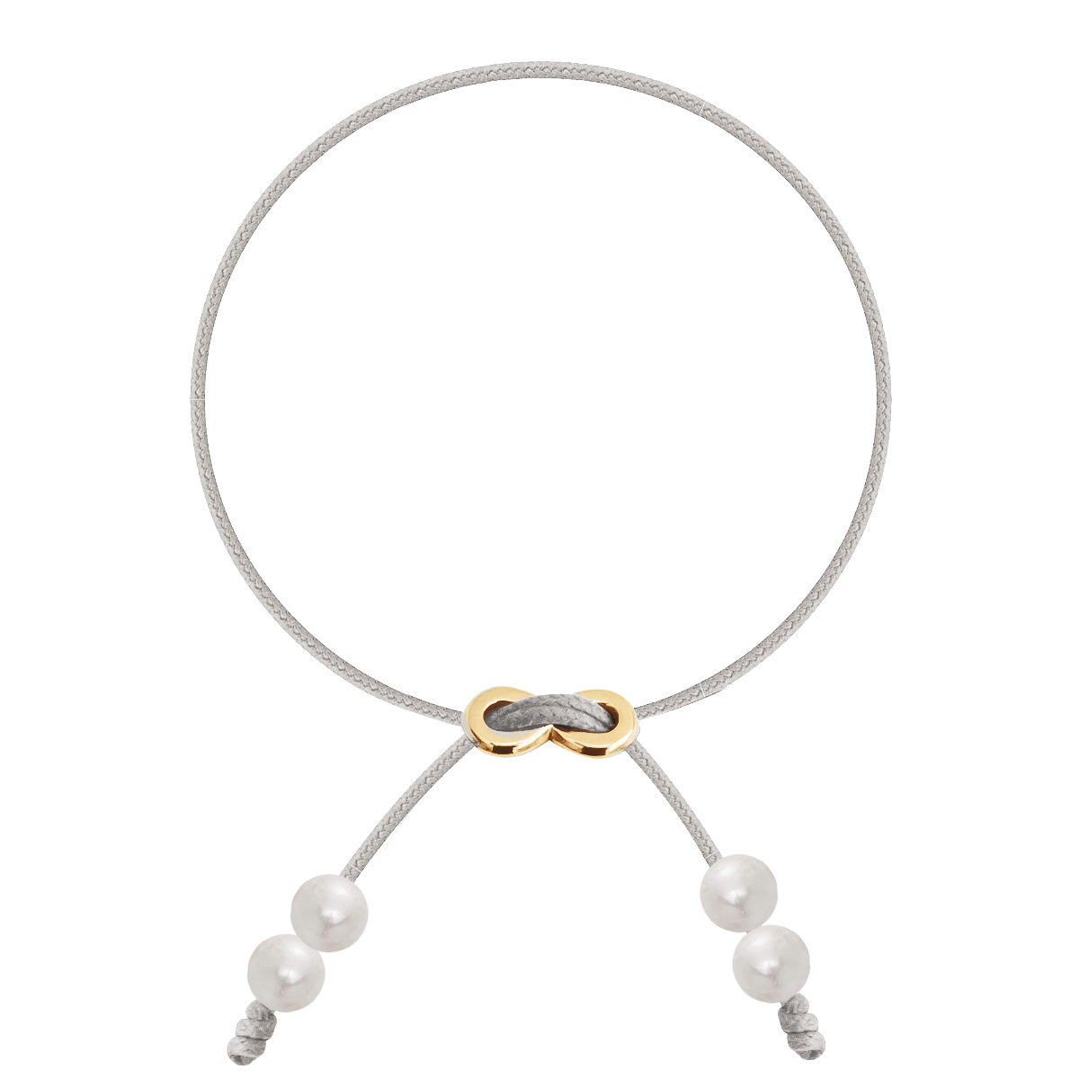 Armband mit einem Infinity -Verschluss mit Perlen - Vorderansicht