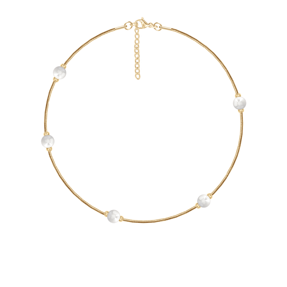 Armband mit Perlen, vergoldet - Vorderansicht