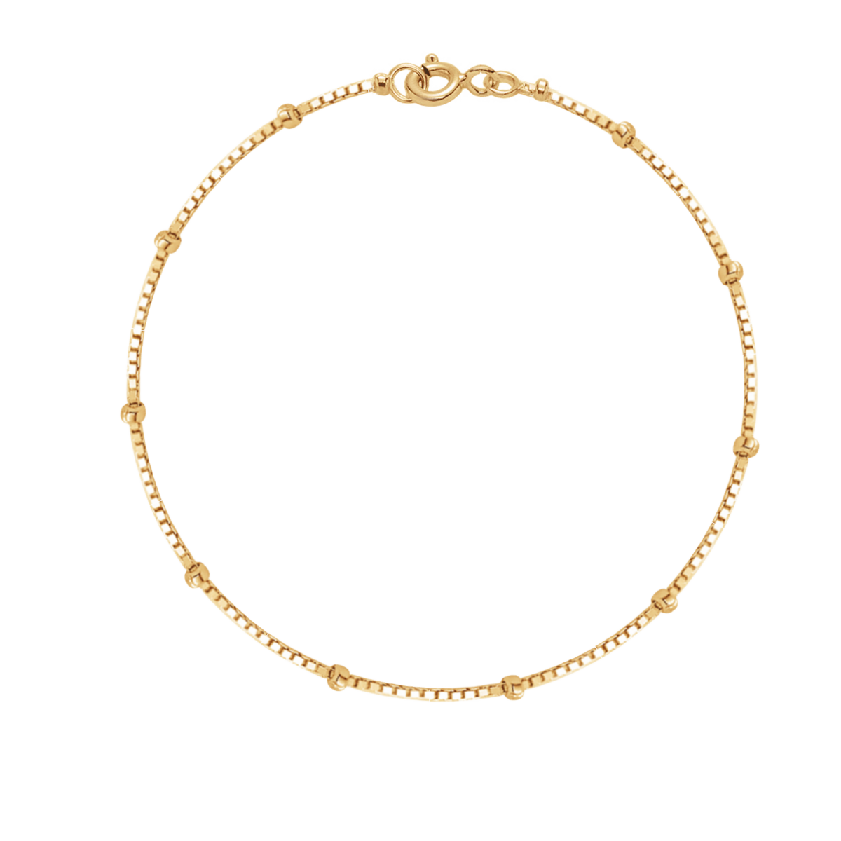 Armband Venedig vergoldet - 18-karätiges vergoldetes Armband an einer Kette mit Knoten. - Vorderansicht