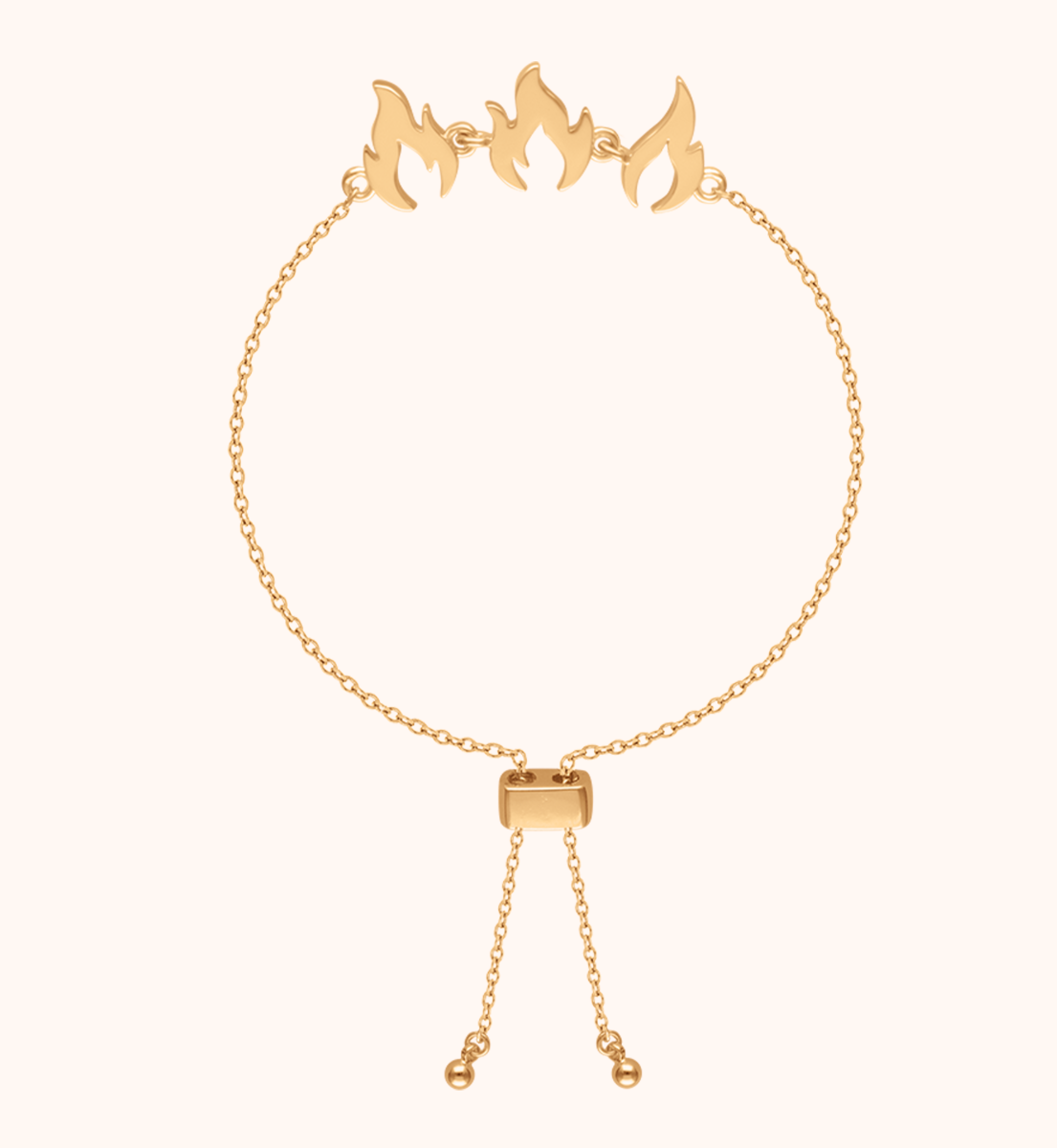 Armband Flamme vergoldet - Vorderansicht
