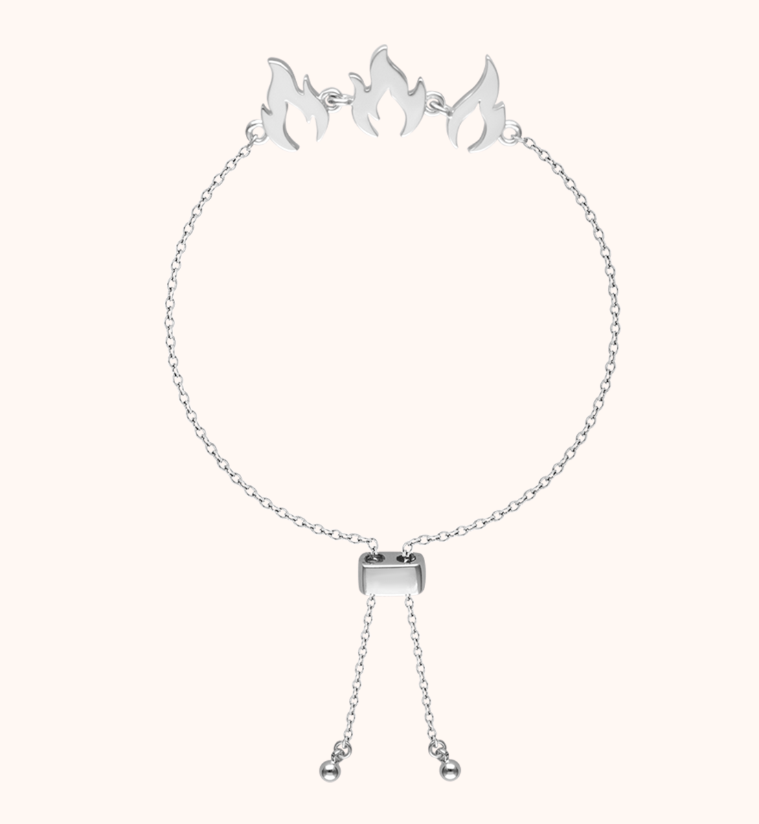 Armband Flamme versilbert - Vorderansicht