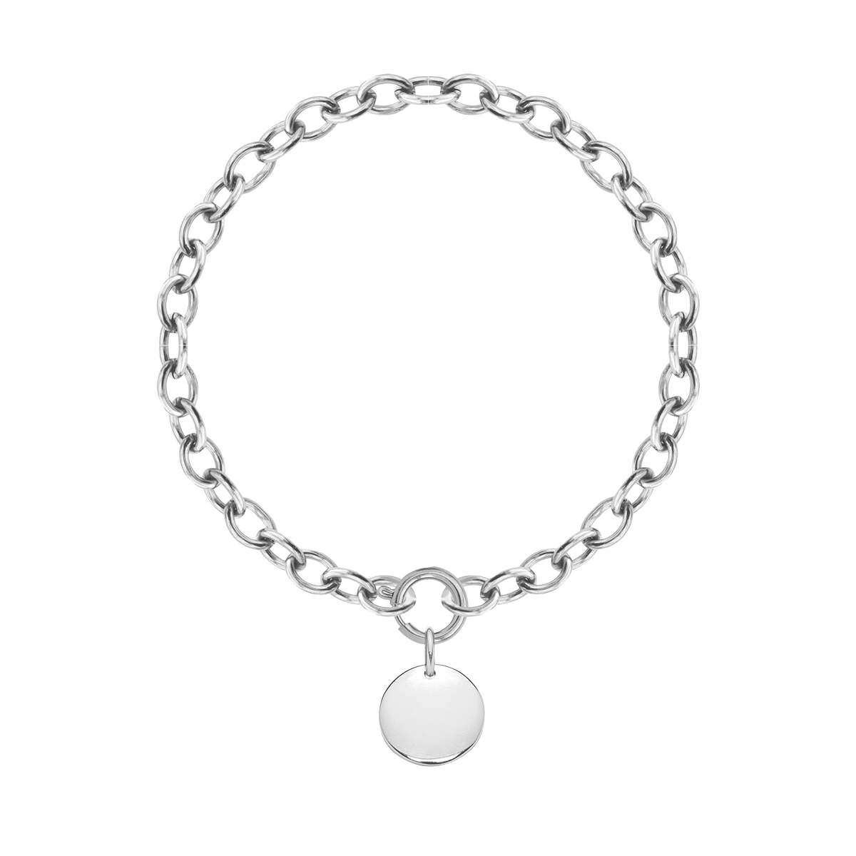 Armband No.1 mit 1,5 cm Medaillon silber - Vorderansicht