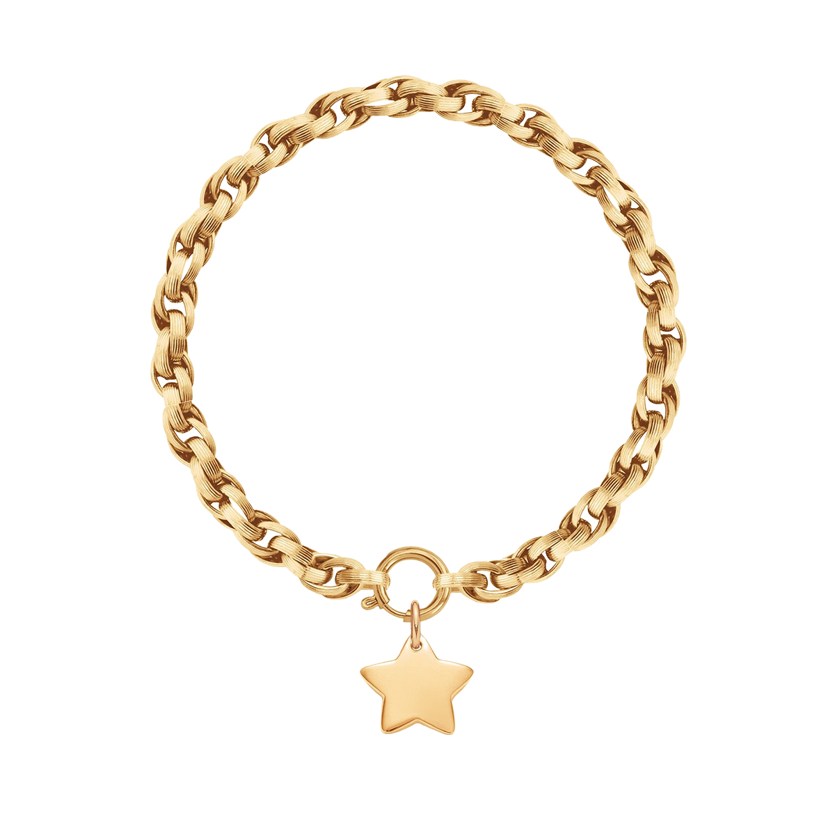 Kettenarmband No.2, vergoldet mit einem Stern - Vorderansicht
