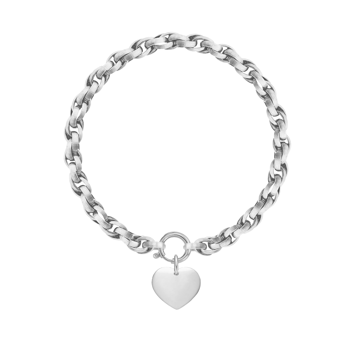 Armband No.2 mit 1,5cm Herz silber - Vorderansicht