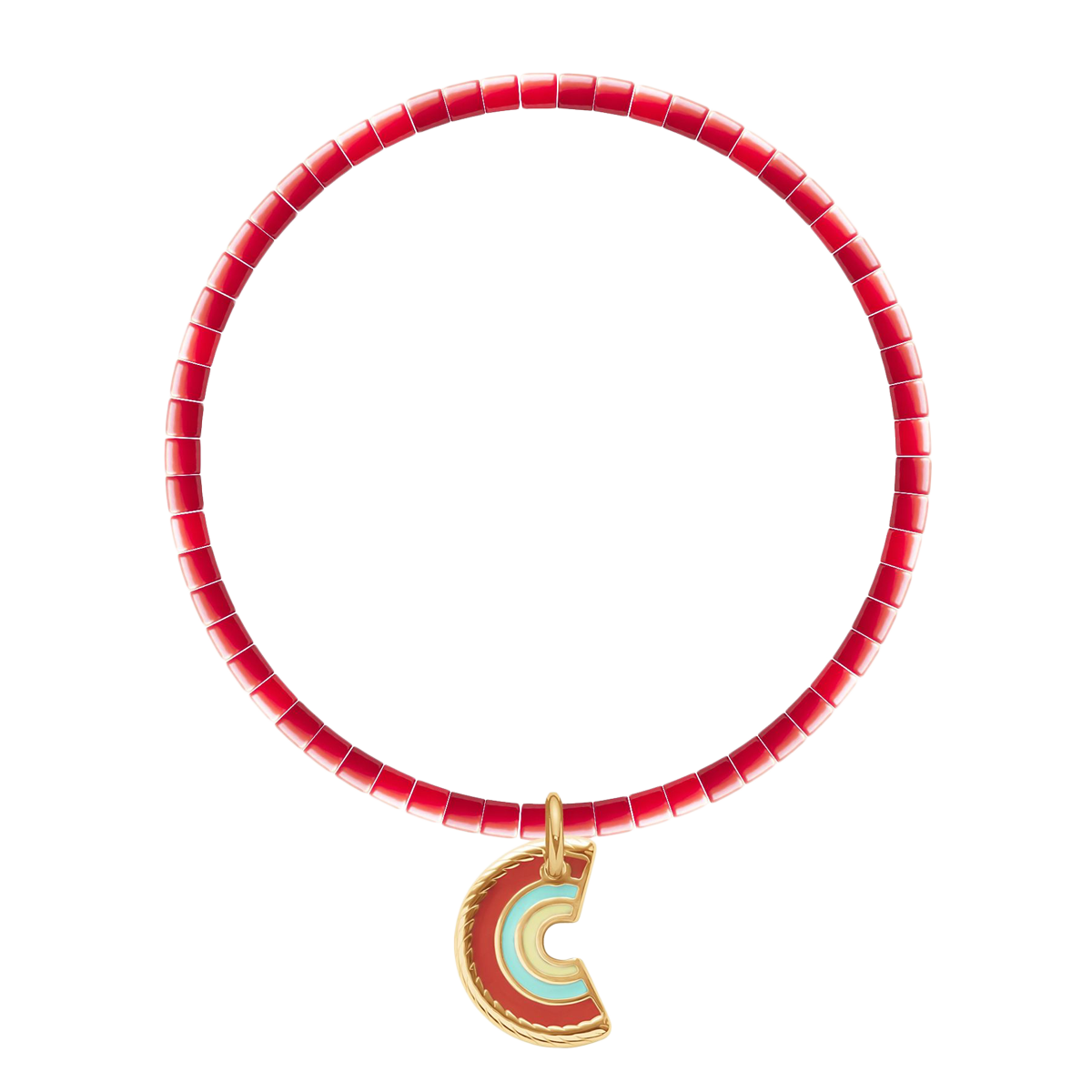 Athena Armband aus Natursteinen mit einem Regenbogenanhänger - Detailansicht