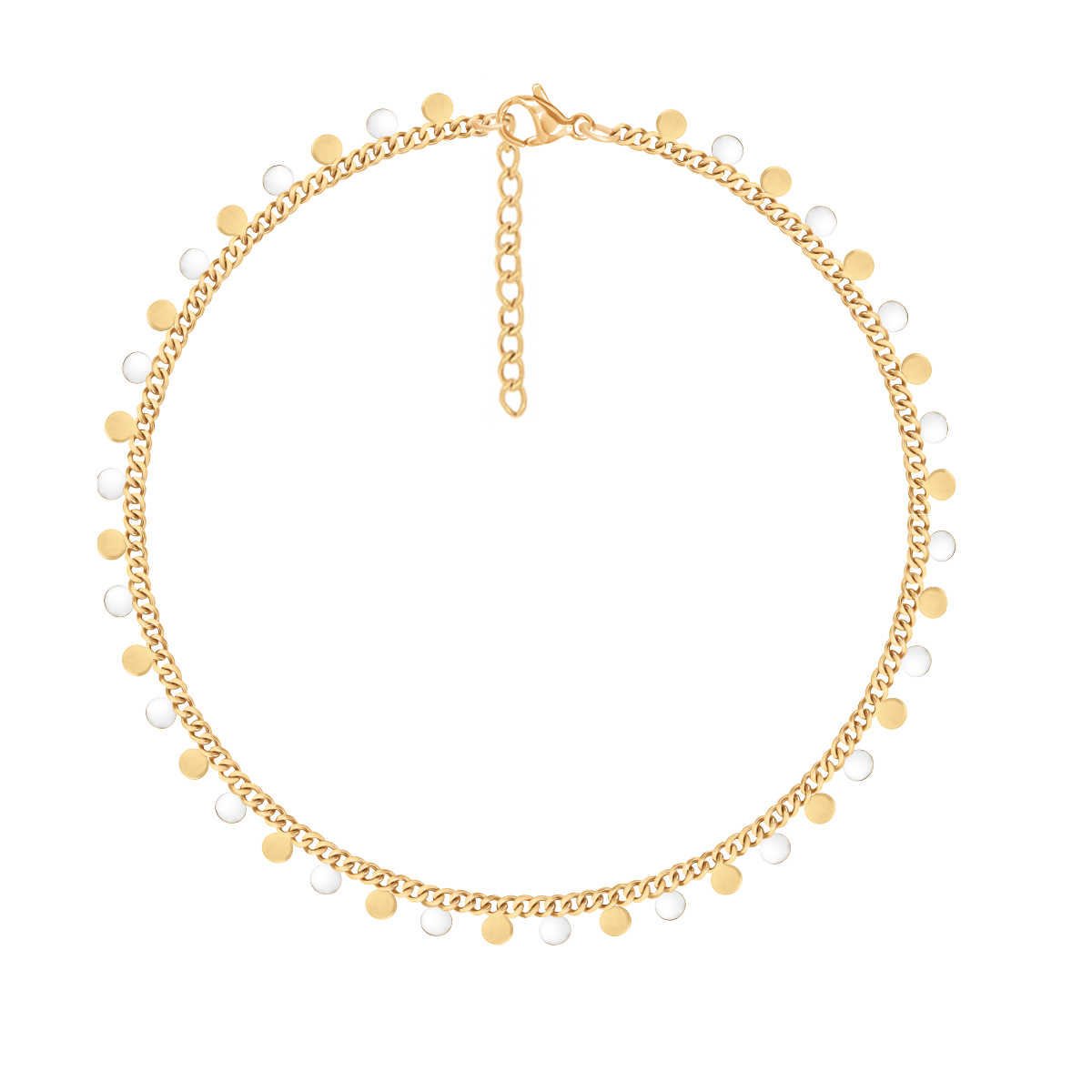 Armband Sophie mit weißer Emaille, vergoldet - Vorderansicht