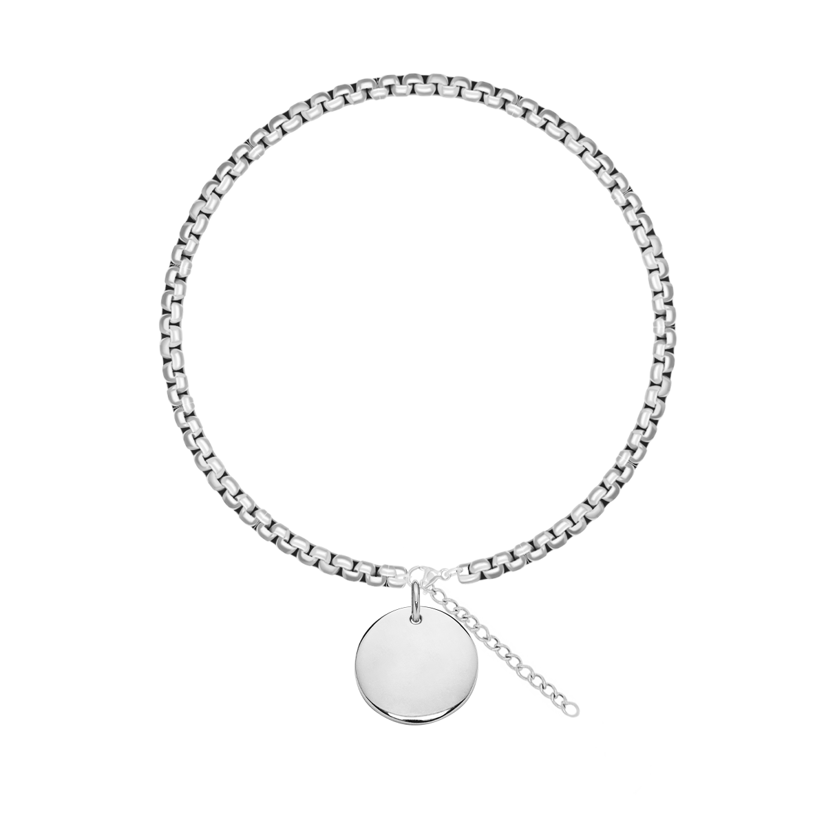 Armband Cube mit Medaillon 1 cm, versilbert