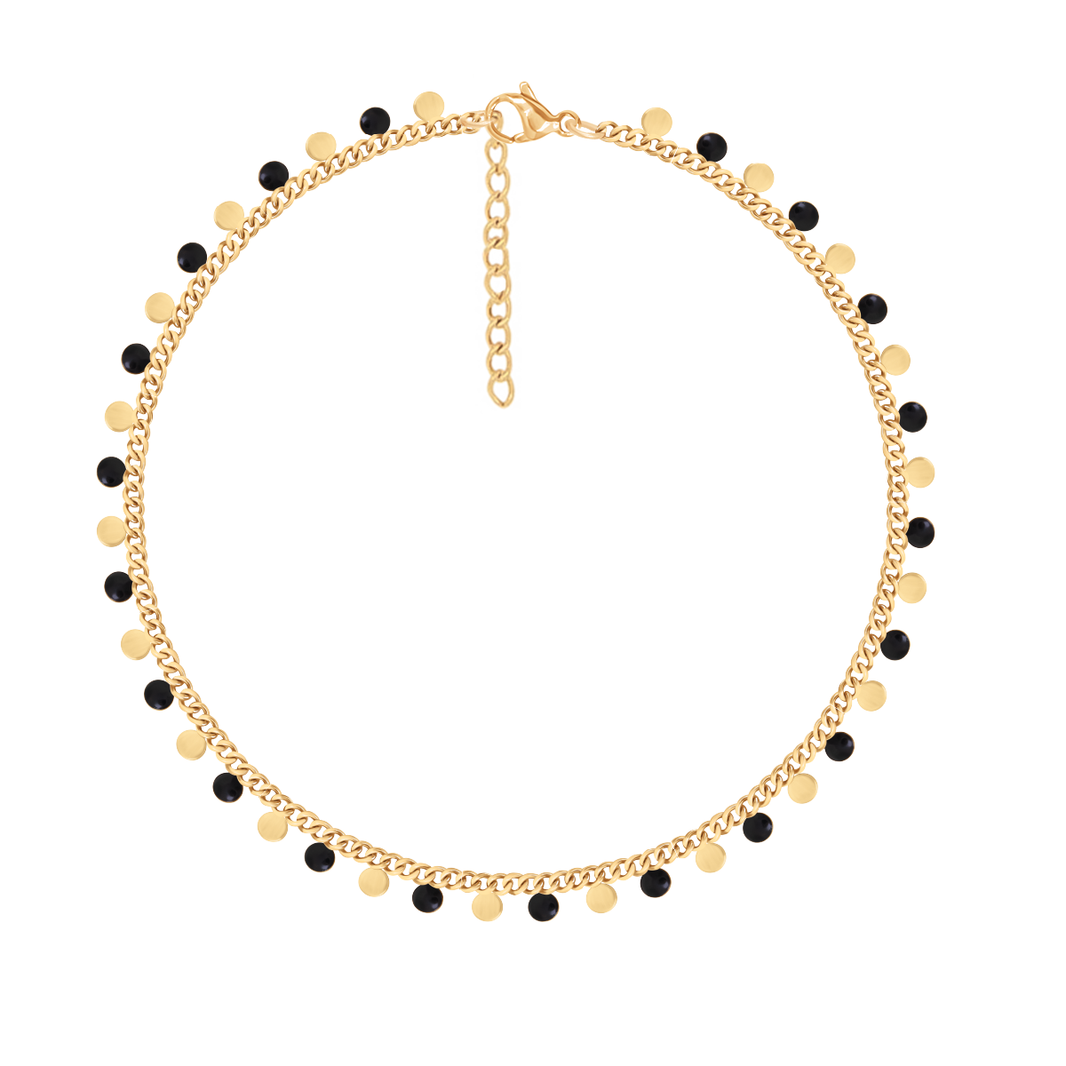 Armband Sophie mit schwarzer Emaille, vergoldet - Vorderansicht