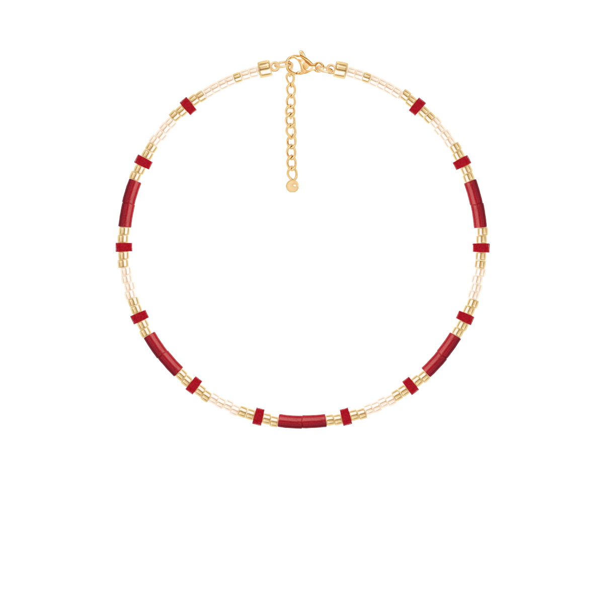 Armband mit roten japanischen Miyuki-Perlen