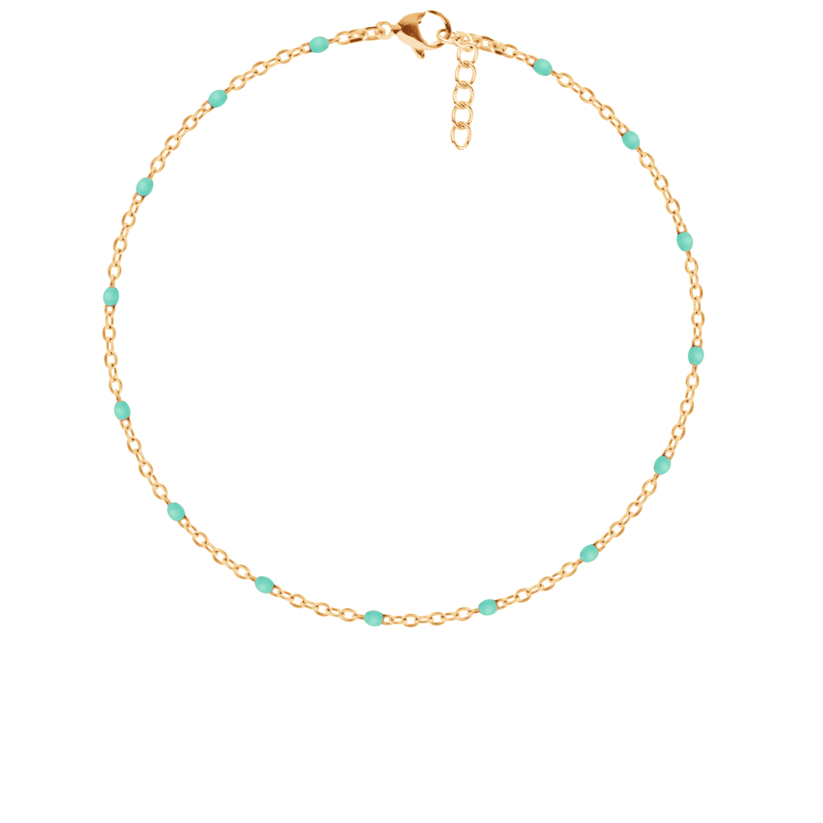 Armband mit mintfarbener Emaille vergoldet - Vorderansicht