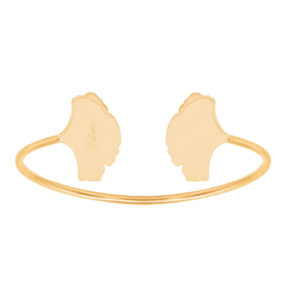 Armreif Ginkgo, vergoldet - Trägeransicht
