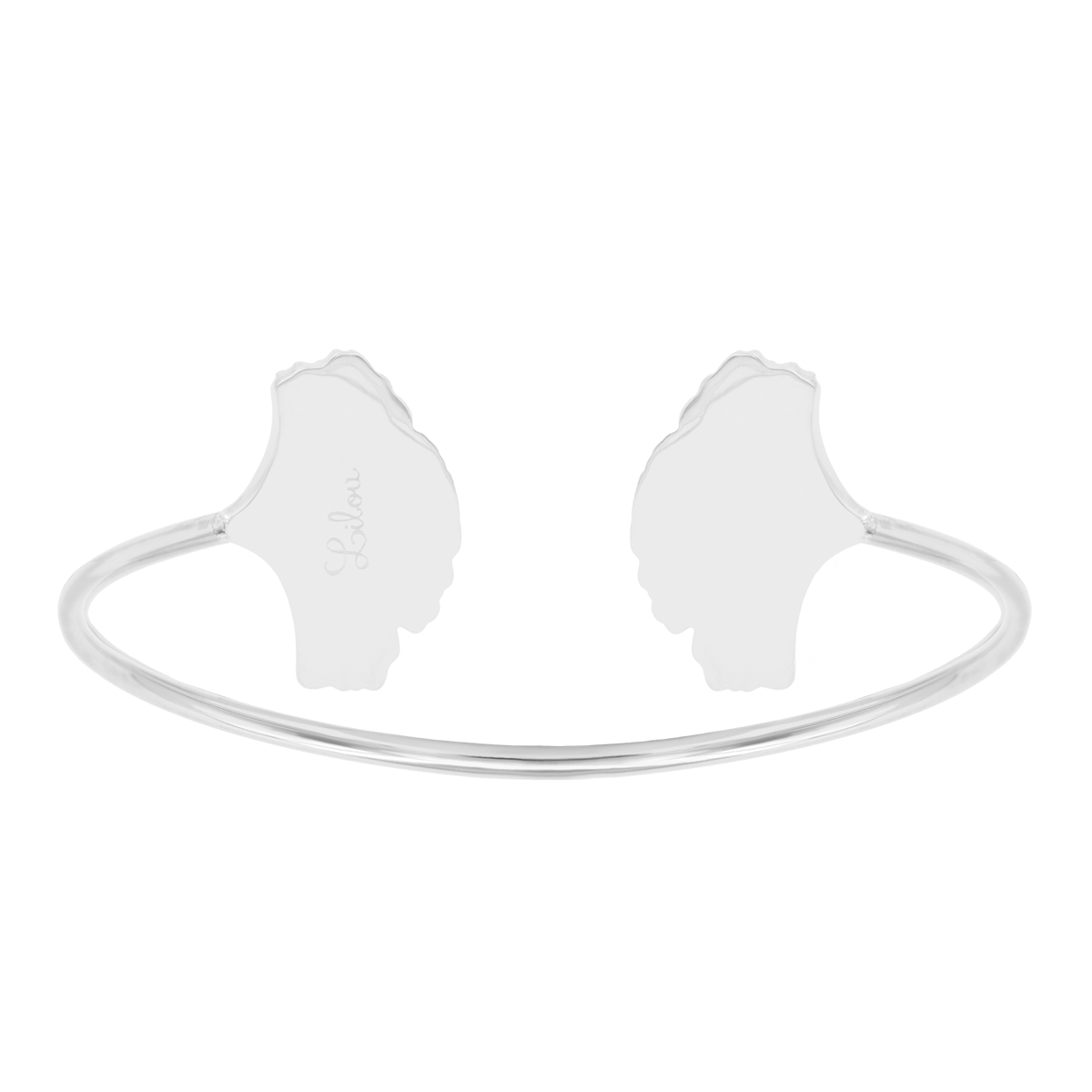 Armreif Ginkgo, versilbert - Trägeransicht