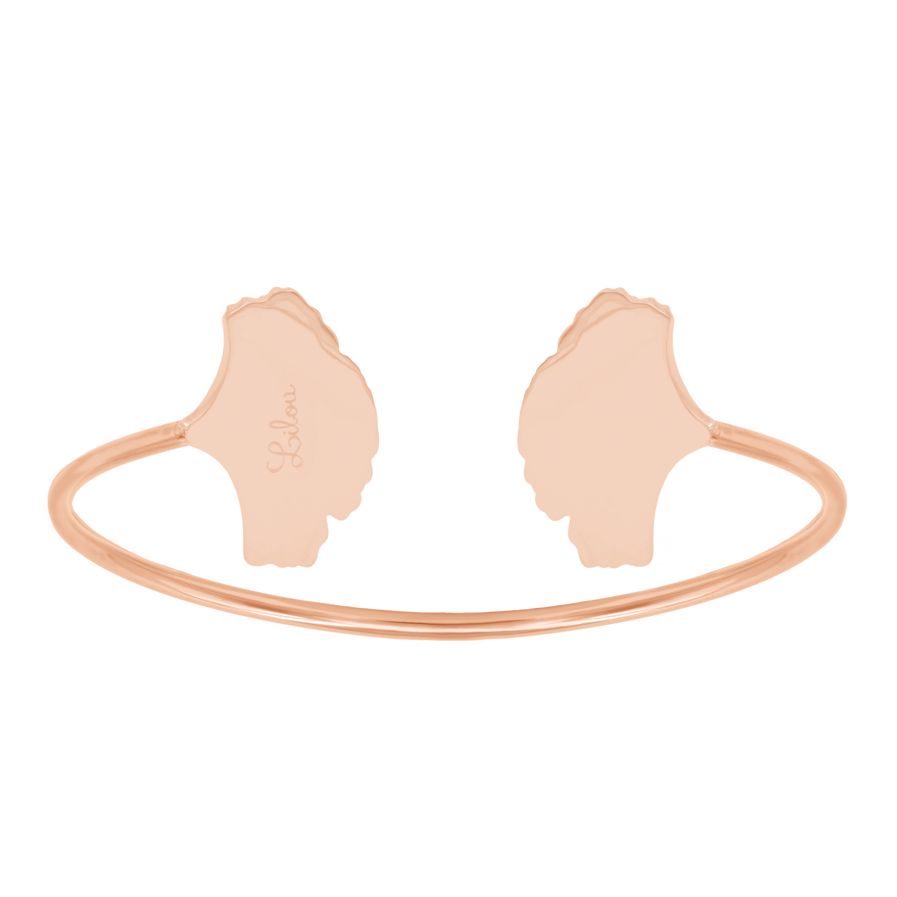 Ginkgo-Armband, Rückansicht, vergoldet