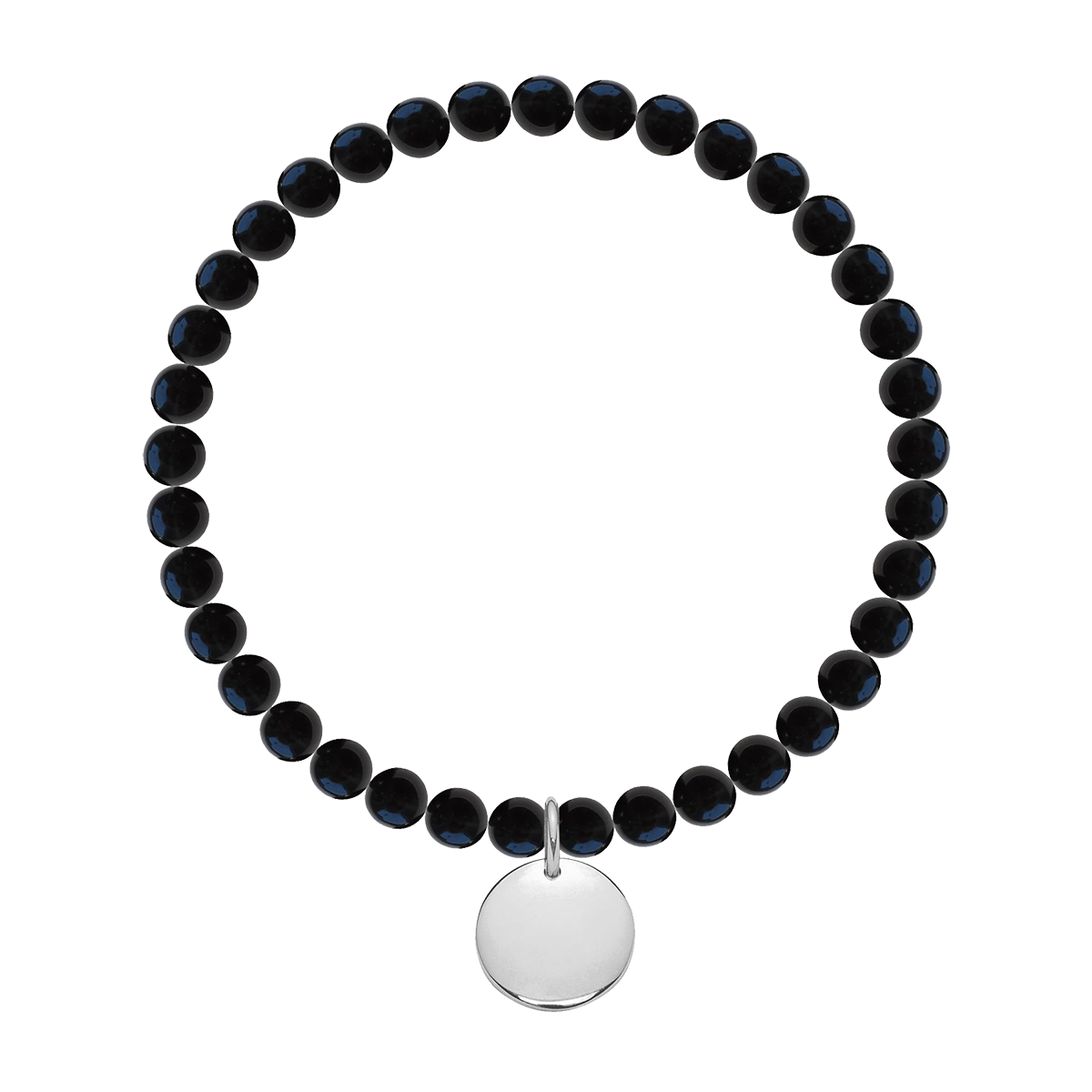 Perlenarmband Hebe mit silbernem 1 cm Medaillon - Vorderansicht