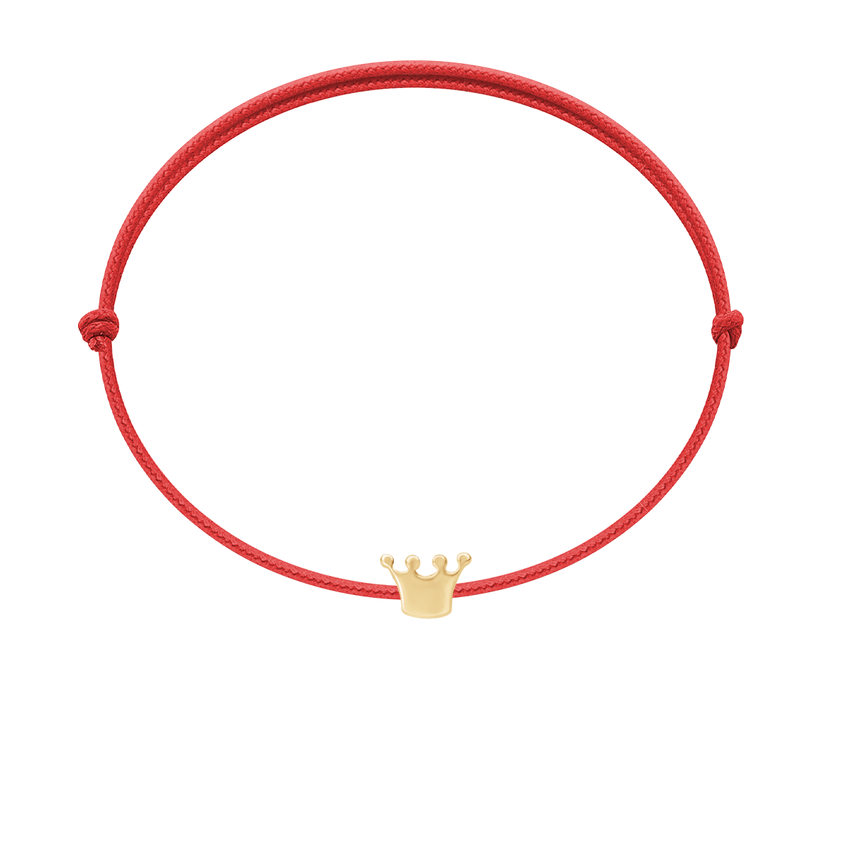 Schnurarmband Set My Mini & Me I rot mit Krone 1,5 cm und Etincelle Krone vergoldet