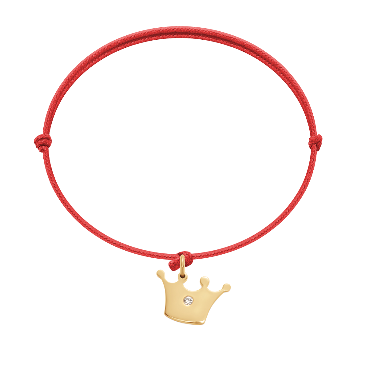 Schnurarmband Set My Mini & Me I rot mit Krone 1,5 cm und Etincelle Krone vergoldet