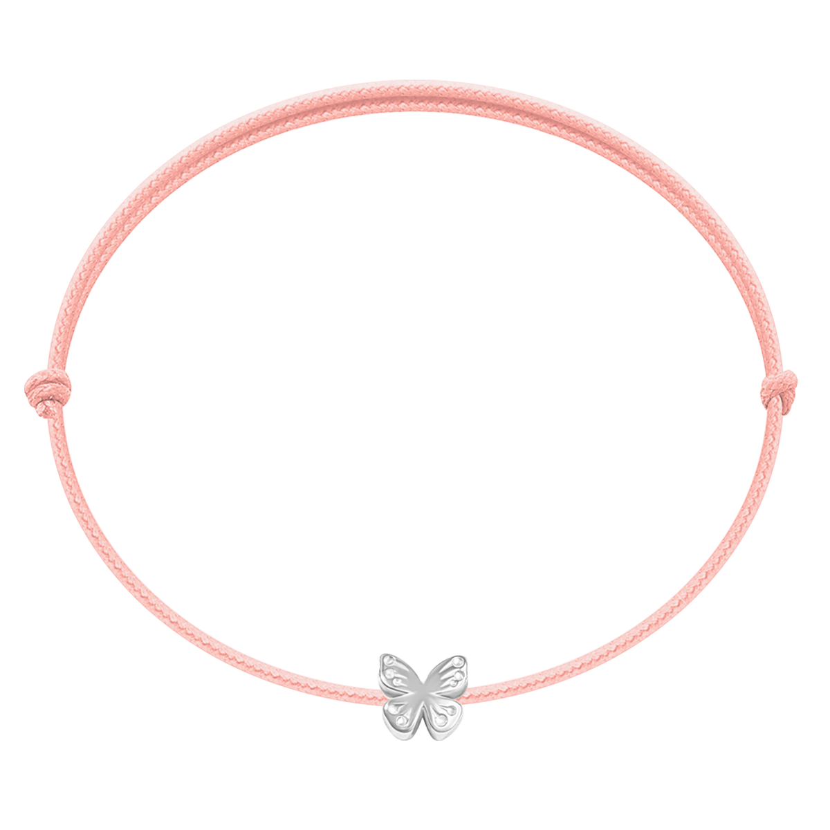 Schnurarmband rosa mit Etincelle Schmetterling 925 Sterlingsilber - Vorderansicht