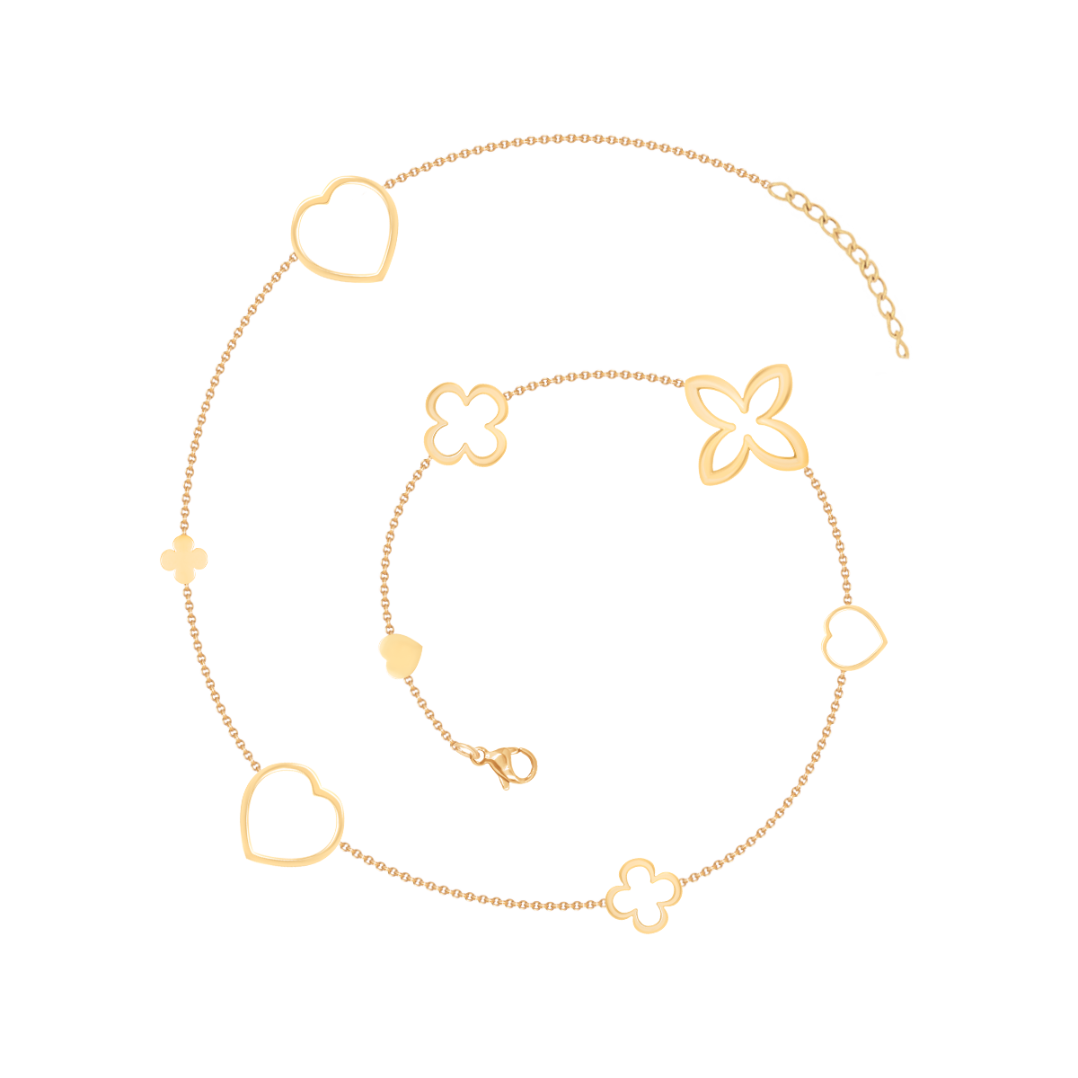 Armband Icons, vergoldet - Vorderansicht