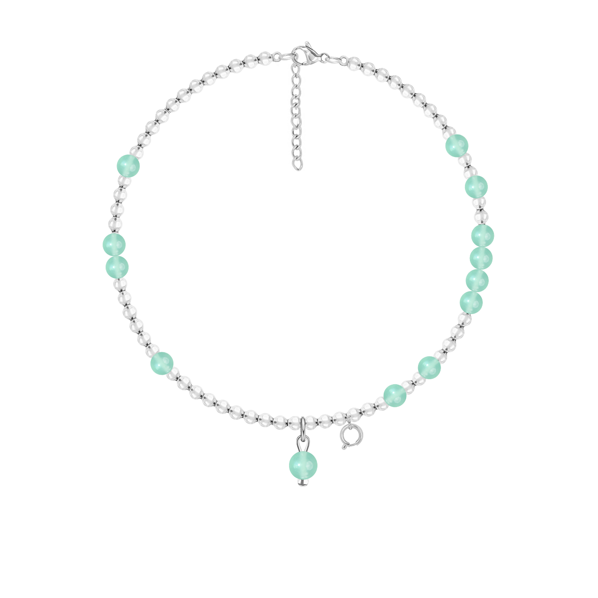 Armband Planets mit Edelsteinen, versilbert - Vorderansicht