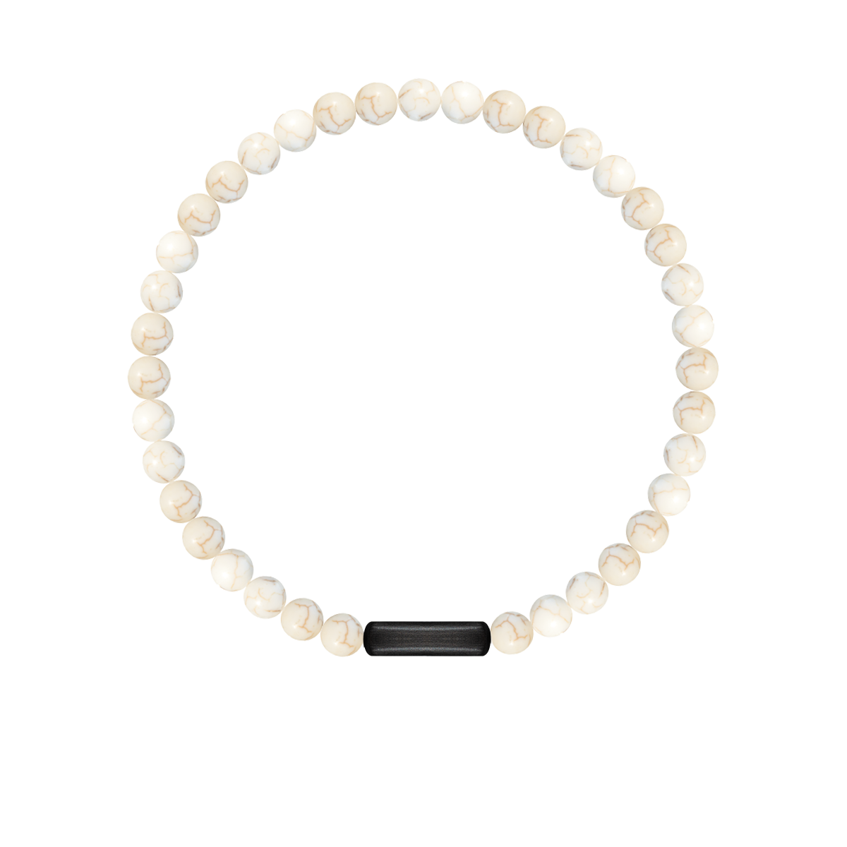 Herrearmband aus weißen Türkissteinen 0,4 cm - Vorderansicht