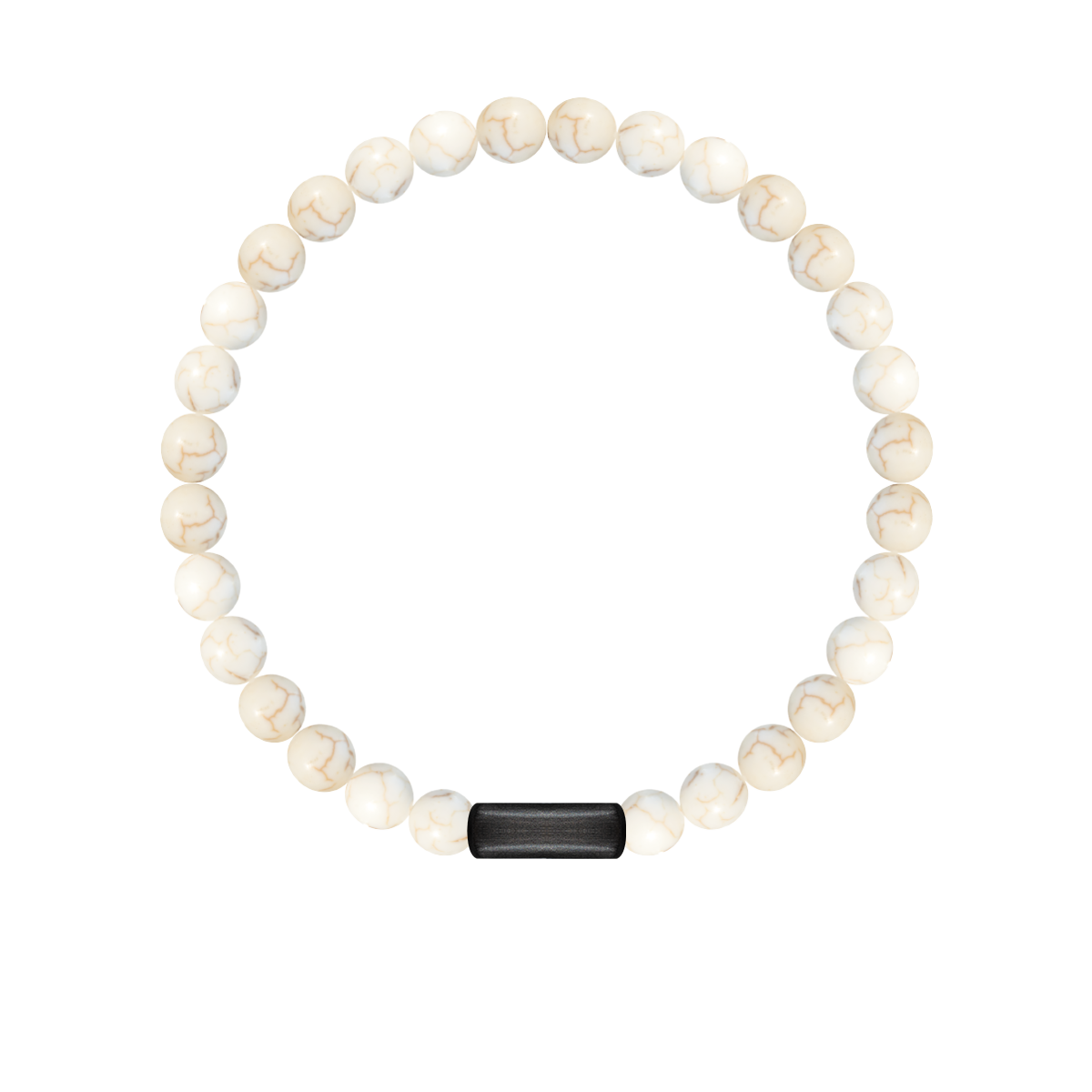 Herrearmband aus weißen Türkissteinen 0,6 cm - Vorderansicht