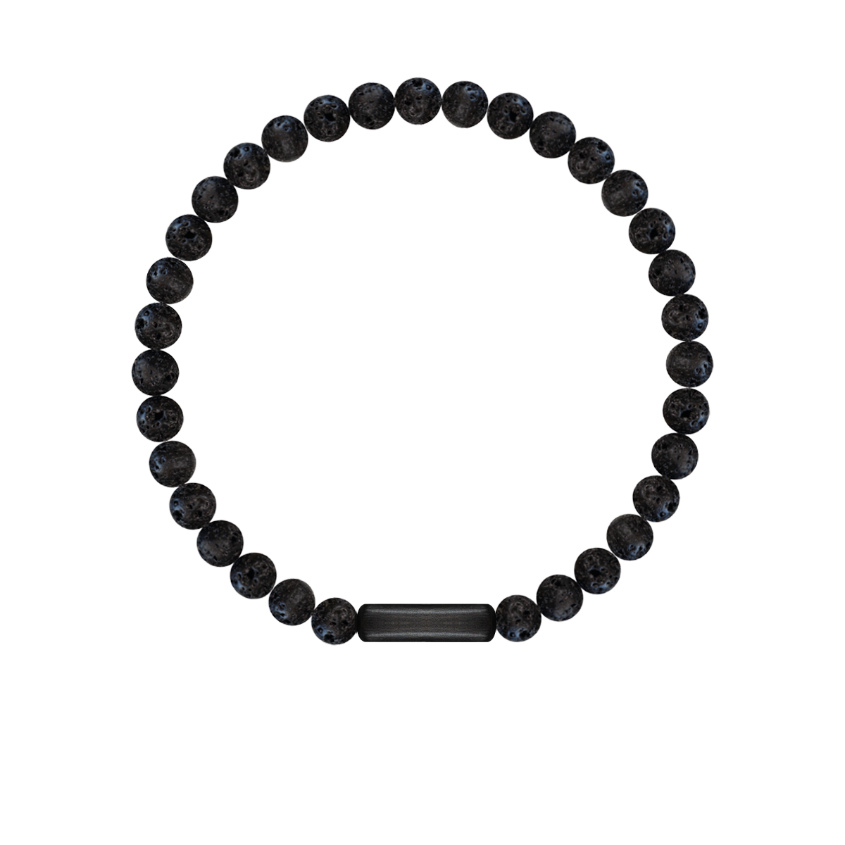 Herrenarmband aus Vulkansteinen 0,4 cm - Vorderansicht