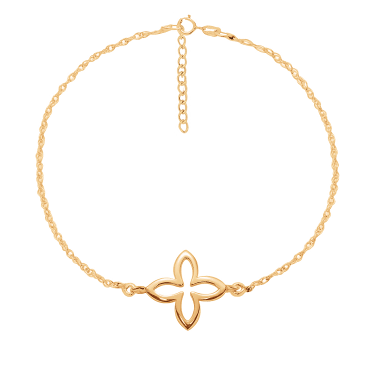 Armband mit vergoldeter Lilie an einem feinen Anhänger