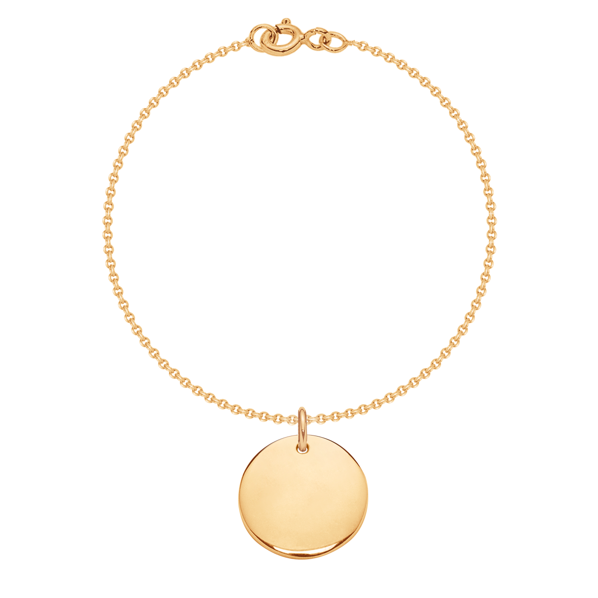 Armband Klassisch mit 1,5 cm Medaillon vergoldet - Vorderansicht